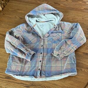 Fleece lined flannel jacket, corduroy with flannel pattern